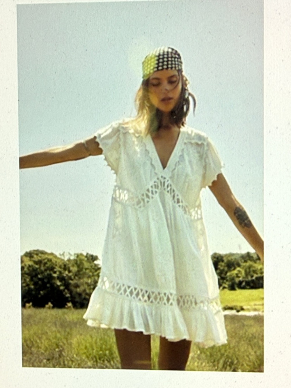 Free People Ivory Marissa Mini with slip Size XS